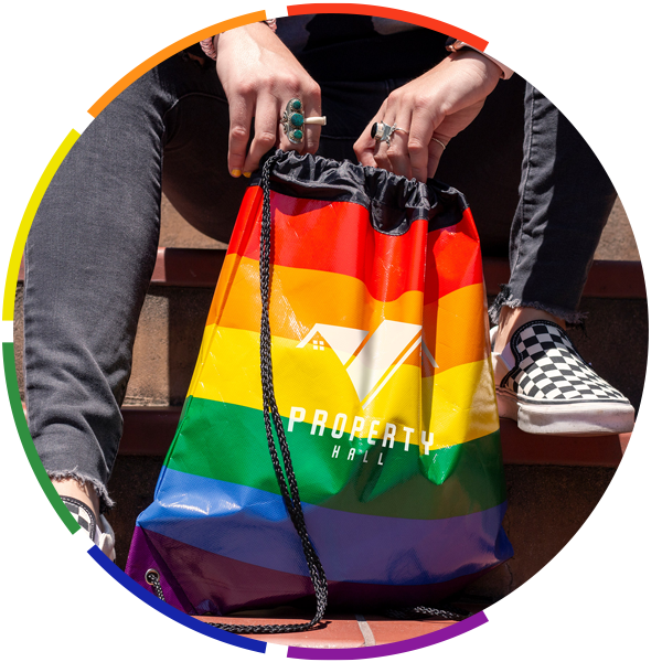 Brand-Inclusive rainbow color Tote Bag